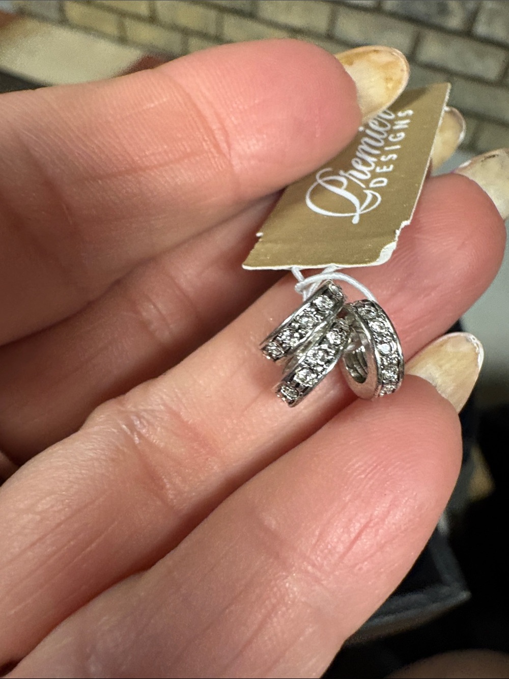 Premier Designs Silver Hoop Crystal Spacers for charms
